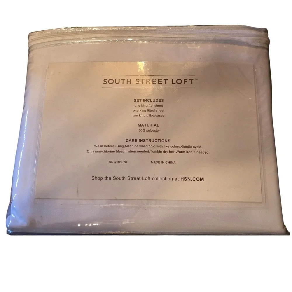 South Street‎ Loft King Sheet Set 4pc White 100% Polyester Bedding New